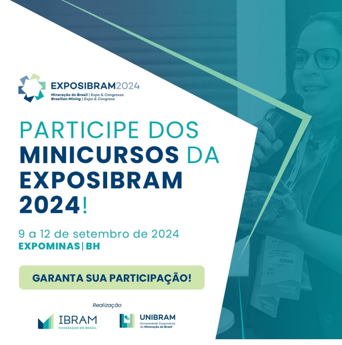 EXPOSIBRAM 2024 inscrições abertas para os minicursos IBRAM