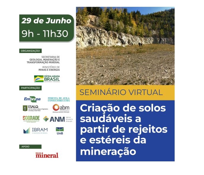 Seminário “Criação de solos saudáveis a partir de rejeitos e estéreis da mineração”