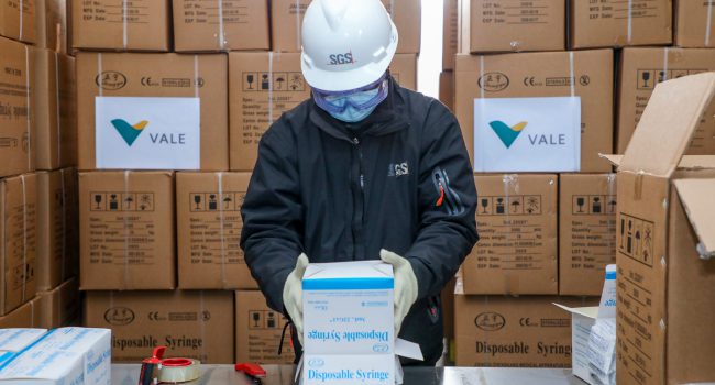 Vale anuncia chegada do primeiro lote de 2 milhões de seringas para combate à Covid-19