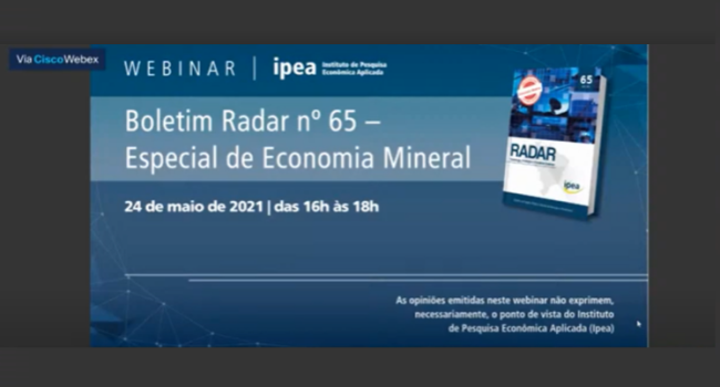 Secretário do MME destaca economia mineral em webinar