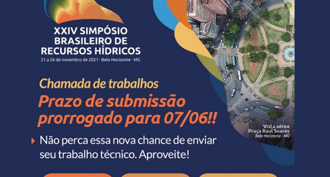 Prorrogadas inscrições de trabalhos técnicos para o XXIV Simpósio Brasileiro de Recursos Hídricos