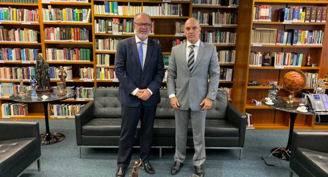 Ministro do STF Alexandre de Moraes recebe diretor-presidente do IBRAM
