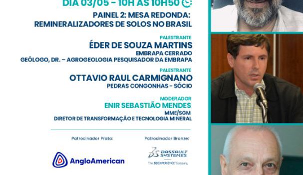 Remineralizadores de solos será tema de painel no e-MINERAÇÃO