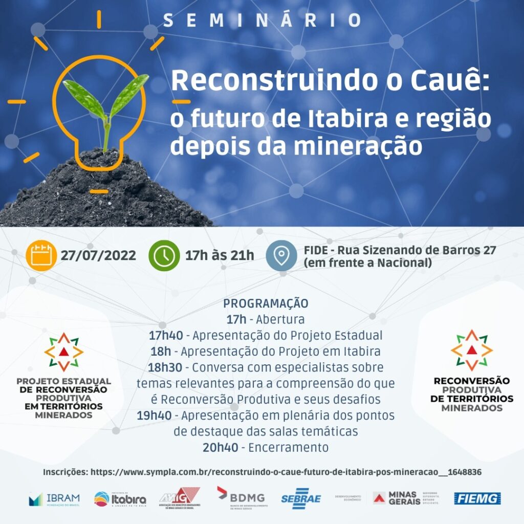 Seminário debaterá o futuro de Itabira e região depois da mineração