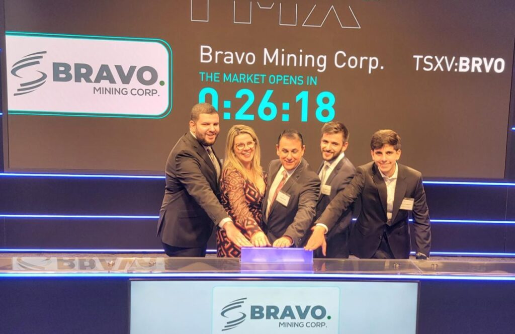 Bravo Mining abre os trabalhos no TSX Market, em Toronto