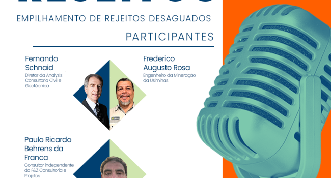 Especialistas conversam sobre técnicas para disposição de rejeitos no PodMinerar desta 3ª feira