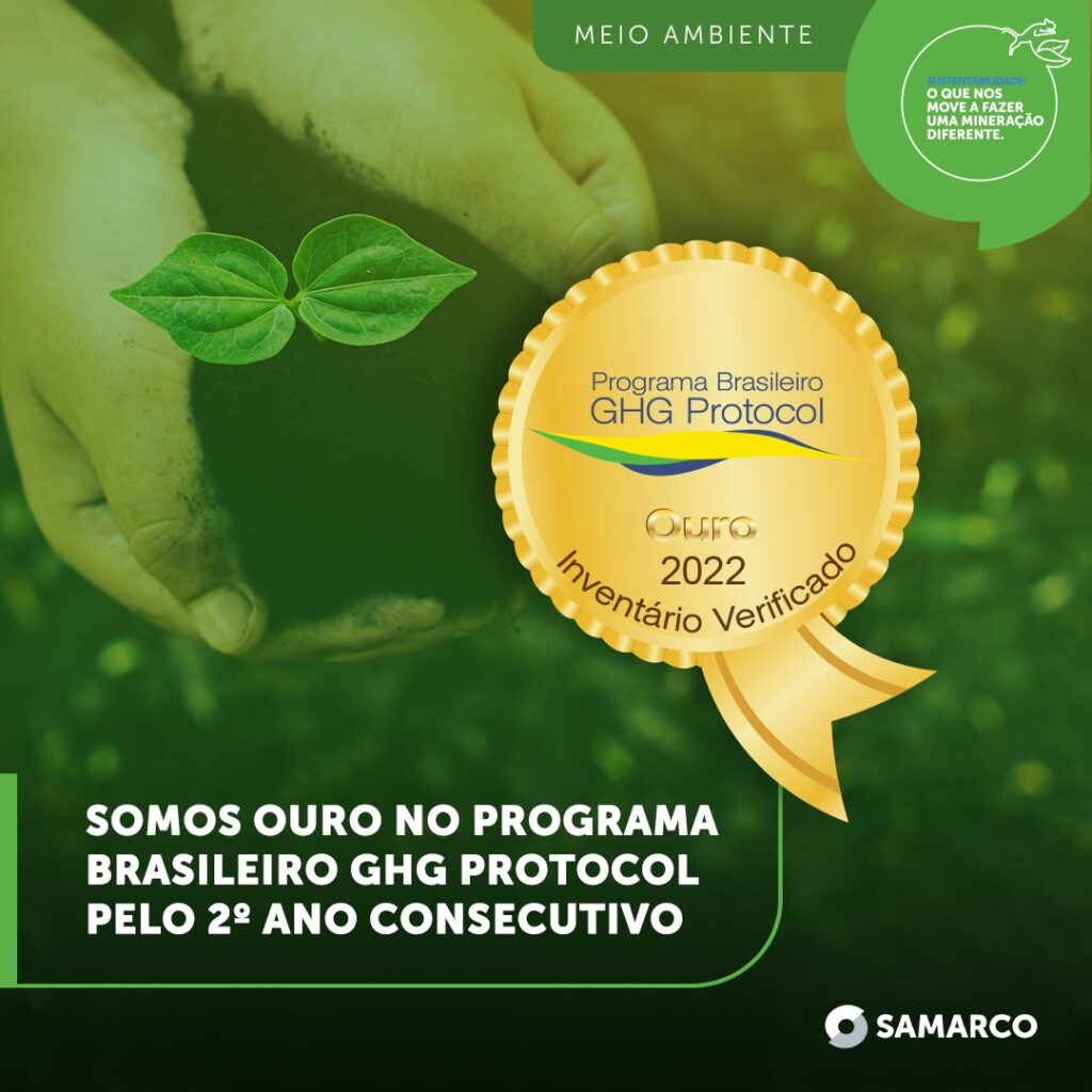 Samarco alcança selo ouro do Programa Brasileiro GHG Protocol pelo segundo ano consecutivo