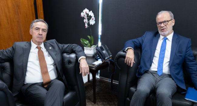 Presidente do STF, Luís Roberto Barroso, recebe Raul Jungmann