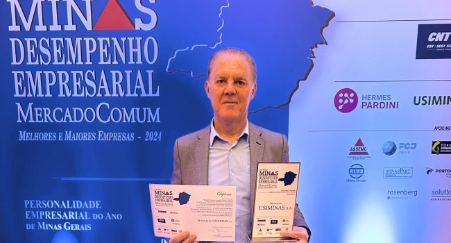 Mineração Usiminas é destaque no setor mineral e recebe Prêmio Minas – Desempenho Empresarial