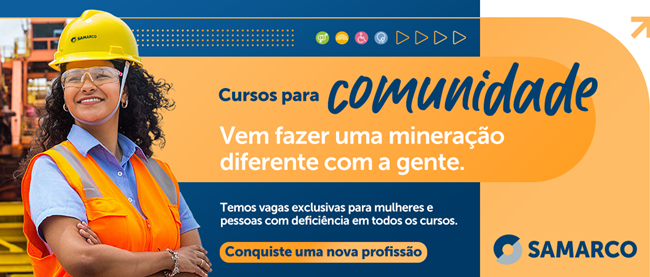 Encerra no dia 30/05 o prazo para inscrição nos cursos gratuitos oferecidos pela Samarco para as comunidades vizinhas das suas operações