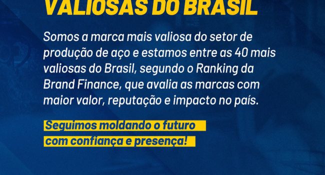 Gerdau está entre as 40 marcas mais valiosas do Brasil