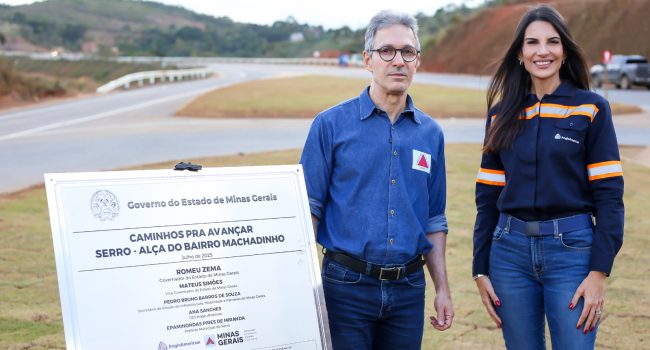 Governador de Minas e presidente da Anglo American no Brasil inauguram alça viária no município do Serro