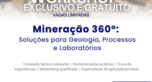 Workshop técnico gratuito vai abordar soluções práticas para os desafios da mineração
