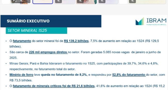 Mineração amplia contribuição para saldo positivo da balança comercial de 41% para 53% no 1º semestre