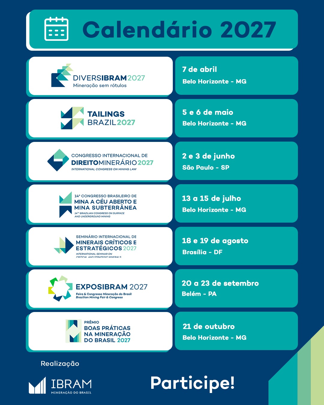 Confira o calendário 2027!
